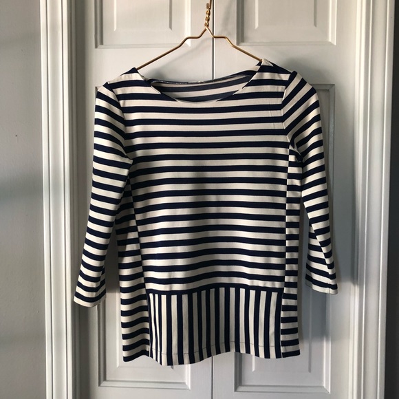 Madewell Stripeturn Ponte Top - Picture 2 of 5